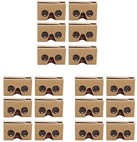 VENEKA Lot de 18 lunettes 3D pour smartphone en carton V2 VR 4,5 à 6 pouces + bandeau