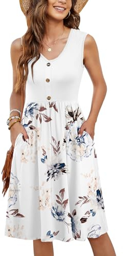 MOLERANI Summer Dresses for Women UK Sleeveless V Neck Beach Dress