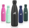 Motswedi Botella Termica, 500ml sin BPA, Botella Agua Acero Inoxidable, a Prueba de Fugas de Doble Pared, Botella Agua Niños, Mantiene Calor&Frío, Botella para Niños, Deporte, Gimnasio, Negro