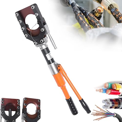 WEICNE Cizalla Hidráulica para Cables, Herramienta De Crimpado Hidráulica, Naranja, con Válvula De Seguridad, para Cortar Cables De Cobre, Aluminio Y Blindados Φ50 Mm/75 Mm/85 Mm/95 Mm CPC-85