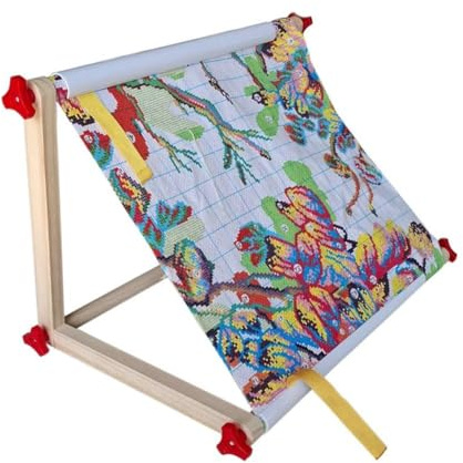 Cikiki Embroidery Stand, Adjustable Embroidery Frame, Wood Cross Stitch Stand for Lap or Table Top Tapestry, Cross Stitch Frame Accessories Needlepoint Stretcher
