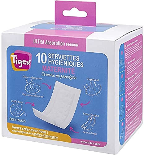Tigex Serviettes Hygiéniques post accouchement, 10 Unités (Lot de 1)