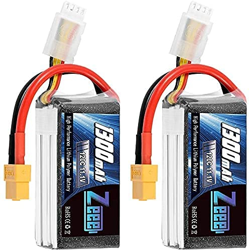Zeee 3S Lipo Battery 1300mAh 11.1V 120C RC Battery with XT60 Plug for FPV Racing Drone Quadcopter Helicopter Airplane RC Boat RC Car RC Models(2 Pack)