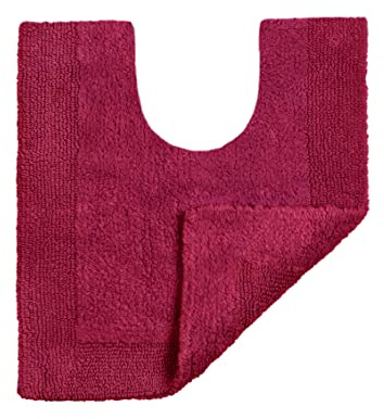 Allure Heavyweight Reversible Pedestal Toilet Mat, 100% Cotton, Super Soft, Washable, Large Size 55cm x 55cm (Beetroot)