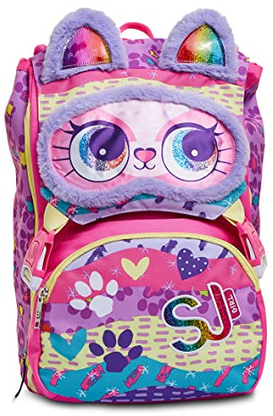 SJ GANG STYLE JAM GANG Zaino Estensibile Animali Fantasy, Fucsia, Zaino scuola con tasca frontale per bambine e ragazze, Doppio scomparto, Multicolore, Bambine e Ragazze