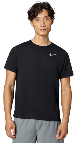 Nike Miler T-Shirt, Nero/Argento Lucido, S Uomo