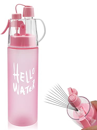 Water Spray Bottle Misting Water Bottle Sport Water Bottle for Outdoor Hydration 580ml Drinking Bottle with Flip Straw,for Cycling Climbing Fitness Hiking Running Mountaineering Humidification Cooling