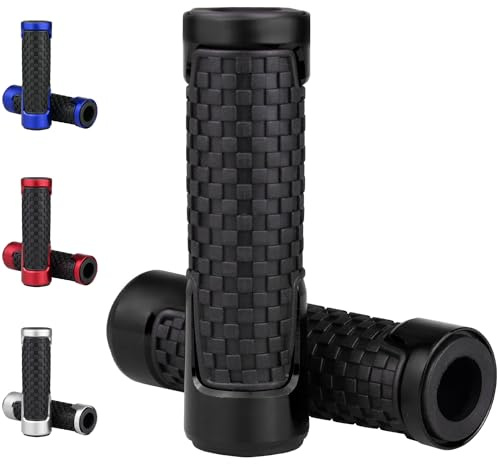 Amavoler Universal Motorcycle Handlebar Grips Fits for Motorcycles with 7/8 Left Grip and 1 Right,Make Your Motorcycle Unique.(Black)
