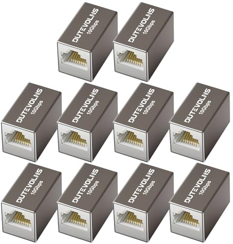 Accoppiatore Ethernet 10Gbps 10 Pezzi, RJ45 Connettore di Estensione, POE