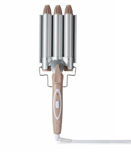 Nyra - Ondulatore per capelli a 3 tubi | Ferro arricciacapelli professionale a onde grandi | 2 temperature (170°C e 220°C) | 95W | Tensione 220-240V | Cavo girevole 1,5 m | Classe elettrica II