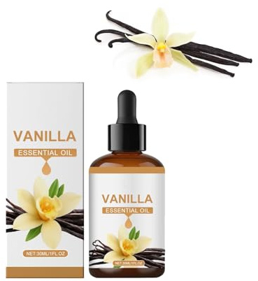 Aceite esencial de vainilla orgánica: aceite esencial de vainilla natural para piel, cuerpo y cabello, aroma dulce y cálido, aceite perfumado de larga duración, ideal para velas, jabones, difusores y