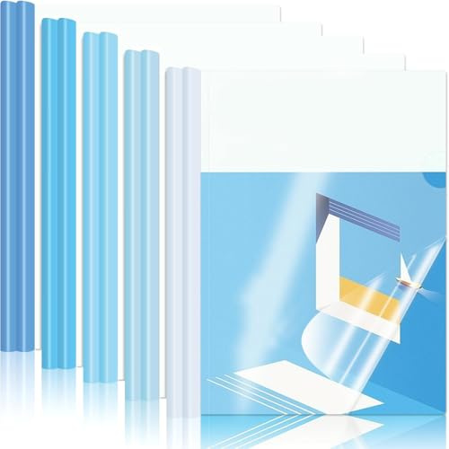 10 pcs encuadernación de hojas A4, tapas de encuadernación A4, lomos transparentes, carpeta con capacidad para 60 hojas, carpeta deslizante, para documentos de hogar, escuela y oficina