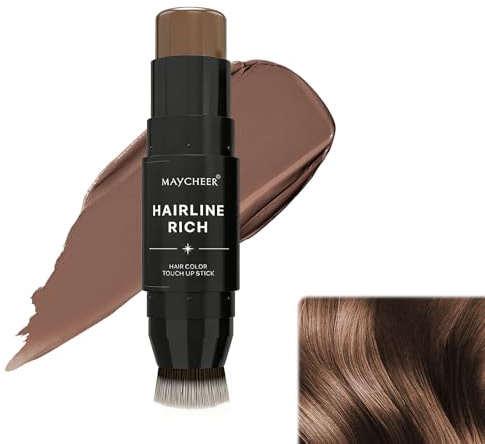 ARYIMYDP Barra de Retoque de Raíz Doble Punta, Cubre Canas y Zonas Escasas, Enriquecida con Cera de Abeja, Corrector Capilar Impermeable, Aspecto Natural al Instante