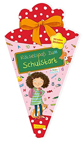Schlau für die Schule: Rätselspaß zum Schulstart mit Stickern (Schultüte 2023 rosa): Eintragbuch zur Einschulung mit Steckbriefen, Lernspielen und Aufklebern für die Schultüte