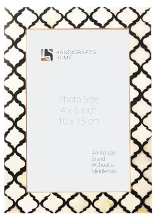 Handicrafts Home 4x6 Picture Frames - Vintage Style Wall Hanging & Desk Decor - Farmhouse Photo Frames Ideal for Living Room Office & Home Decor Small Picture Frame for Diploma & Wall Decor, Black