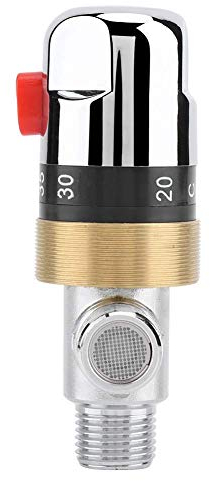 TOPINCN Mitigeur Thermostatique En Laiton Pour Température De L'eau G1/2 Tuyau De Valve De Petit Tuyau De Soupape De Lavabo De Contrôle Du Thermostat
