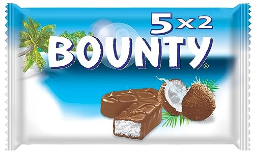 BOUNTY - Barre Chocolat au Lait & Noix de Coco - 5 x 57g - 5 Sachets Individuels de 2 Barres Chocolatées - 285g