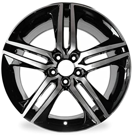 19 New Single 19x8 Alloy 5 spoke Wheel for Honda Accord 2016 2017 Machined Black OEM Design Replacement Rim