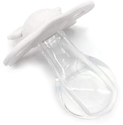 GLASSNOBLE Nippel, Schnuller für Erwachsene, breite Bohrung, Schmetterling-Form, Silikon, für Erwachsene, Weiß