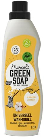 Marcel's Green Soap - Universal Washing Liquid Vanilla & Cotton 1L - Laundry Detergent - 100% Vegan - 97% Biodegradable - 23 washes