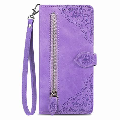 NEXCURIO Handyhülle für Apple iPhone 12 Mini Hülle Klappbar mit Kartenfäch Ständer Klapphülle Schutzhülle Leder Wallet Flip Case Cover Tasche Handytasche Stoßfeste - Violett