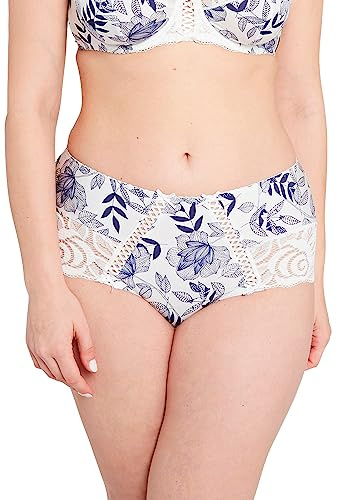 sans Complexe Femme Amelie Print Boxeur Ajusté, Imprime Feuillage Bleu Ruban, 50-52 EU