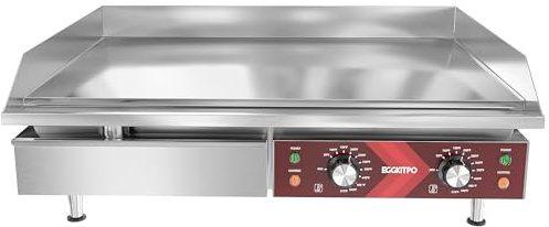 EGGKITPO Commercial Electric Griddle 29 Inch Large Countertop Griddle 240V 3500W Non-Stick Flat Top Grill Stainless Steel Teppanyaki Griddle with Adjustable Temperature 90℉-575℉ for Restaurant Use