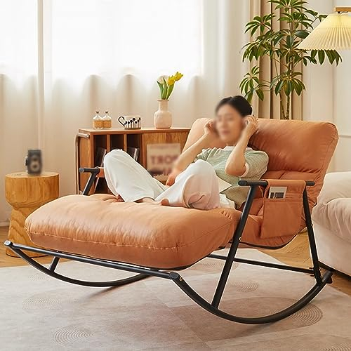 DSEWTEZXI Indoor double Modern Sofa Lounger with cushion,breathable Bedroom rocking chair,outdoor garden recliner with armrests,zero gravity camping rocking chair,ergonomic chair.