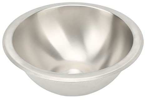 Round Stainless Steel Sink - Single Bowl Metal Basin for RV, Caravan, Vans, Compact Utility Room and Small Counters, 235mm Inset