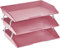ideallife Stapelbare Briefablage aus Metall, Schwarz Schreibtisch Organizer mit 3 Dokumentenablage, Mesh Schreibtischablage für A5 Dokument, Büroablage, Postkörbe
