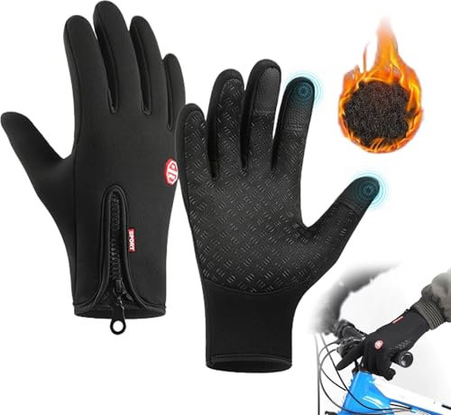 Frostfit - Thermo Handschuhe, Frostfit Thermohandschuhe Herren Damen, Thermo Handschuhe Fahrrad Mit Wasserabweisender Beschichtung Und Touchscreen-Funktion Für Jedes Abenteuer (Schwarz, S)