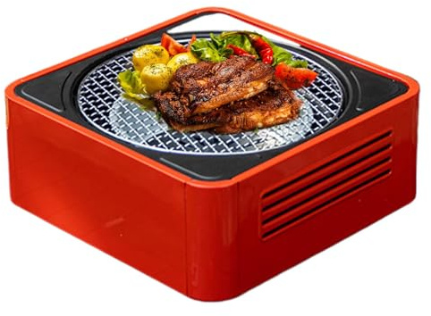 Bärbar grillspis för camping - Bordsrökare Grill, Rund Grill för hushållsgrill | Kolgrill Spis för hem, camping,