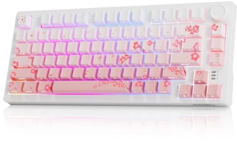 DAREU EK75PRO Sakura Pink 75% Wireless Mechanical Gaming Keyboard with Knob