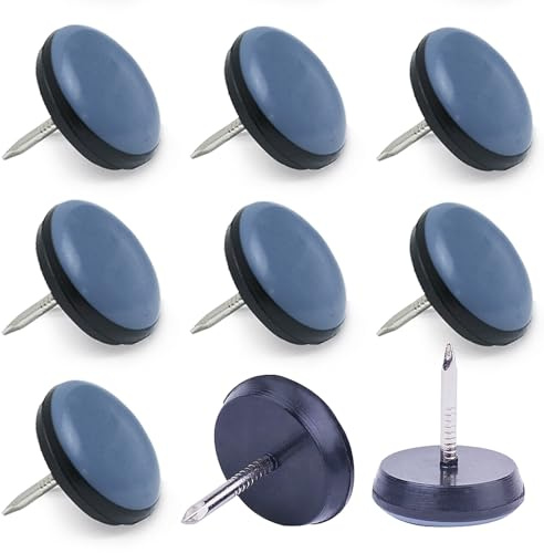 VABNEER Teflonglidare för skruvning, 8 stycken möbeltassar för tunga möbler – 37 mm PTFE-glidmedel, golvskydd för matta, laminat, parkettplattor