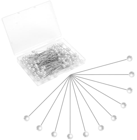 SLIAXINT 100 stycken stift med stort huvud, 65 mm raka quiltnålar & synålar, runda falska pärlstift, dekorativa stift för sömnad, hantverk, gör-det-själv, bröllop, skräddartillbehör
