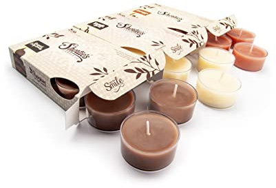 Bakery Premium Tealight Candles Variety 3 Pack (18 Highly Scented Tea Lights) - Chocolate Fudge Brownie, Vanilla Bean, Cinnamon Bark - Made with Natural Fragrance Oils - Bakery & Food Collection