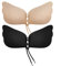 Bafully Invisible Adhesive Strapless Bra 2 Pack Sticky Push Up Silicone Bra with Drawstring for Women (2 Pack (Black & Nude), D)