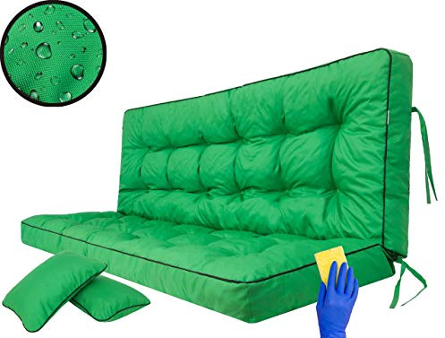 Cojín de asiento para banco de jardín, columpio, cojín de suelo, para balancín, para exterior e interior, 180 cm, color verde
