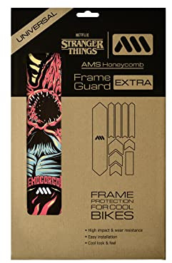 All Mountain Style AMS High Impact Frame Guard Extra – Protects Your Bike from Scratches and dings, Stranger Things Demogorgon Black