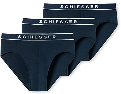 Schiesser Herren 3 PACK Slips Bio Baumwolle Multipack - 95/5 Organic, dunkelblau_179570, 5/ M