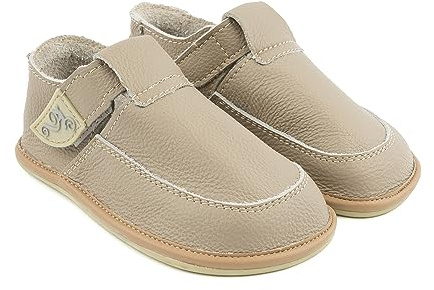Magical Shoes Barefoot Kids, Scarpe Primi Passi morbide per Bambini, Sandali Chiusi per Ragazze e Ragazzi, Scarpe per Gattonare, Minimal, Primavera – Estate, Chiusura in Velcro, 002 Lulu 2 Beige, 28