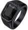 Bestyle Ringe für Herren Schwarzer Onyx Ringe Edelstahl Quadratische Achat Ringe Bandring Herrenring Männer Pinky Daumen Ring für Papa Vater Schmuck Geschenk, Größe 64, Schwarz