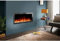 Wall-Mounted Electric Fireplace, 89 cm Wide, LED Flame Effect, Built-in Design, Black Frame