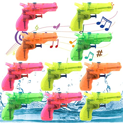 Lets Joy Pistolet à Eau pour Enfants, 10 Pièces Jouet Pistolet à Eau, Jouet d'Eté Pistolet à Eau, Mini Jouet Pistolet à Eau, Transparent Fusils à Eau, Cadeaux pour Enfants Piscine Plage Jardin (C)