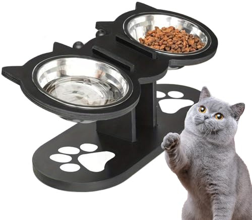 Station D'alimentation Pour Chats | Support Réglable Pour Bols - Distributeur D'eau Pour Animaux De Compagnie De Maison Pour Les Familles Avec Multi Animaux Chiots Adultes Utilisation Quotidienne