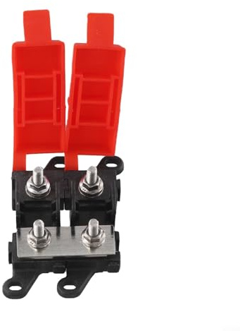 CWOQOCW Soporte de fusibles fijo de 2 vías para coche, bloque de fusibles de 200 A con terminal M8 para coche, RV, camión, barco, SUV, sistemas eléctricos