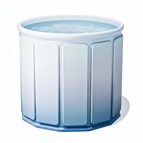 Wellzenith® Faltbare Badewanne 70×65 cm für Erwachsene – Tragbare tiefe Badewanne für Warm- und Kaltwasser mit Ablaufschlauch und Sitzkissen, Platzsparende Faltbadewanne für kleines Bad