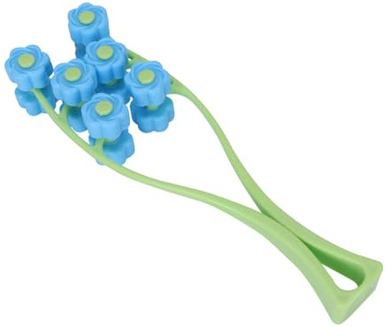 VALICLUD Masseur Facial Manuel Rouleau de Massage du Visage Vert à Boule Bleue Outil Compact pour Modeler le Menton Massage Anti-Âge et Tonification Peau pour Soins du Visage et