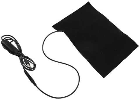 Operitacx Almohadilla Calefactora con Soporte Lumbar USB para Asiento con 4 Niveles de Ajuste, Cojín Calefactable Recargable de Poliéster para Oficina y Descanso