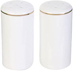 HOME DECO FACTORY - KA4574 - Saliere Poivriere Lisere Dore Art De La Table Service De Table Accessoire De Service